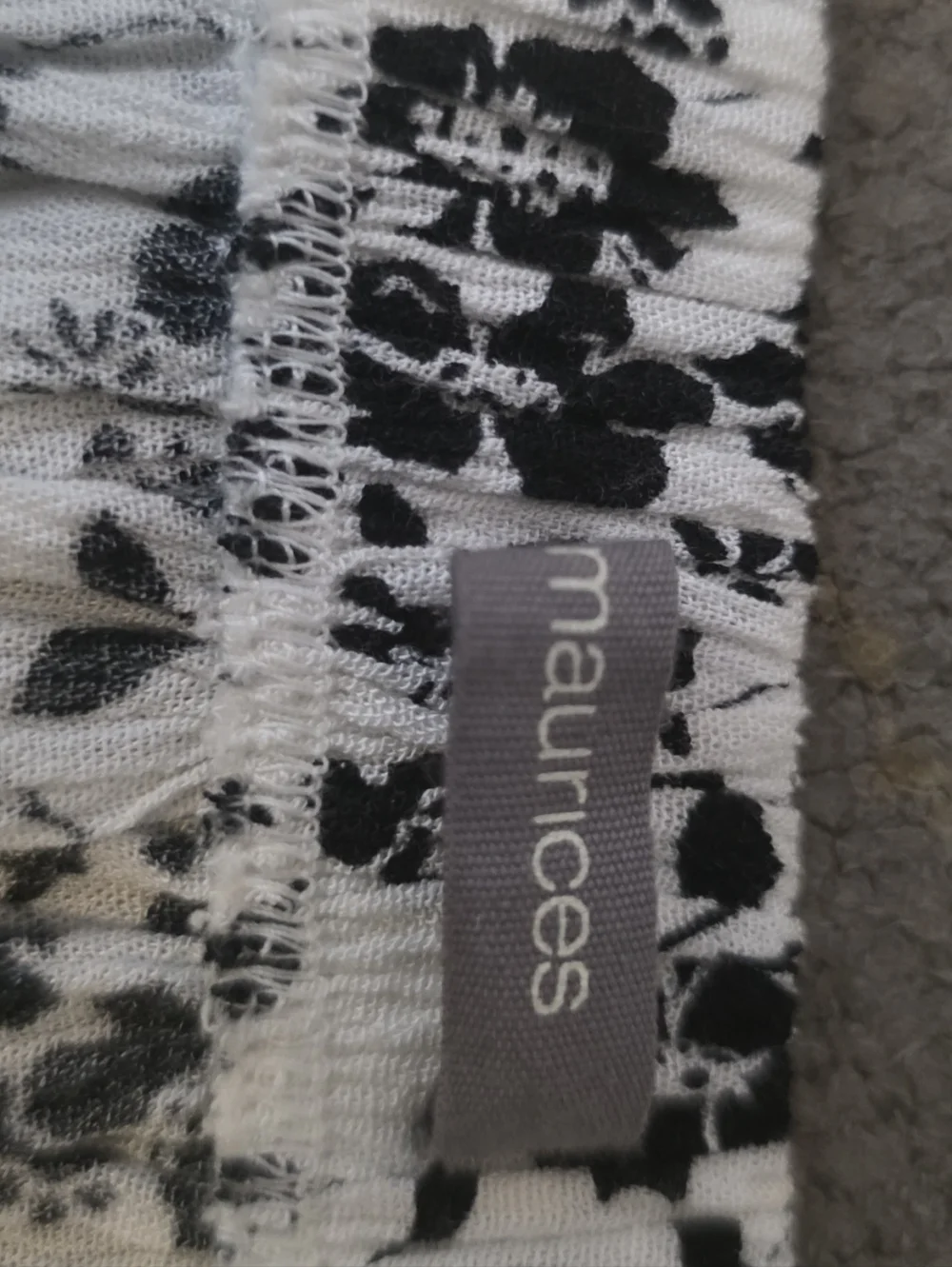 Maurices Black and White Asymmetrical Floral Ruffle Skirt
